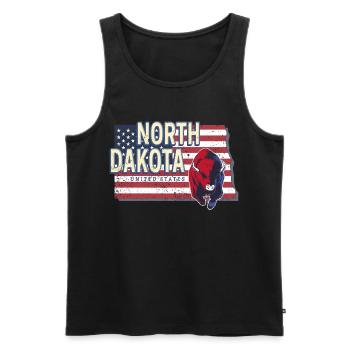North Dakota Vereinigte Staaten Vintage USA Design - Männer Premium Bio Tank Top - Schwarz - Vorne - AI Model Male 178 light (178cm)