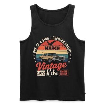 Jubiläum, März 1972, Jahr, Limited Edition 1972 - Männer Premium Bio Tank Top - Schwarz - Vorne - Michal (187cm)