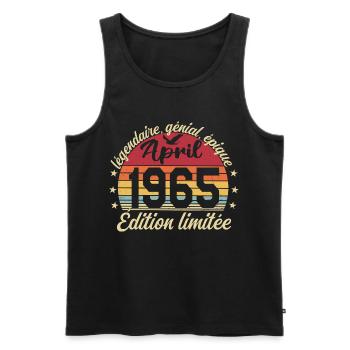 1965 April Birthday April 1965 - Men's Premium Organic Tank Top - black - Front - Michal (187cm)