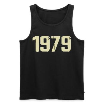 Jubilee 1979 - Men's Premium Organic Tank Top - black - Front - AI Model Male 178 light (178cm)