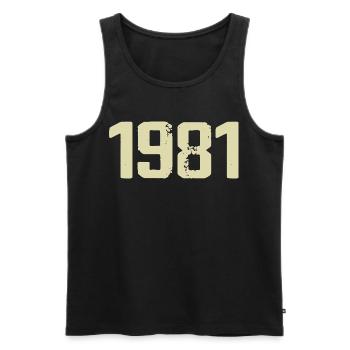 Jubilee 1981 - Men's Premium Organic Tank Top - black - Front - AI Model Male 178 light (178cm)
