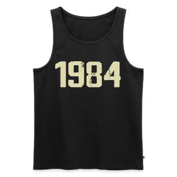 Jubilé 1984 - Débardeur bio Premium Homme - noir - Devant - AI Model Male 178 light (178cm)