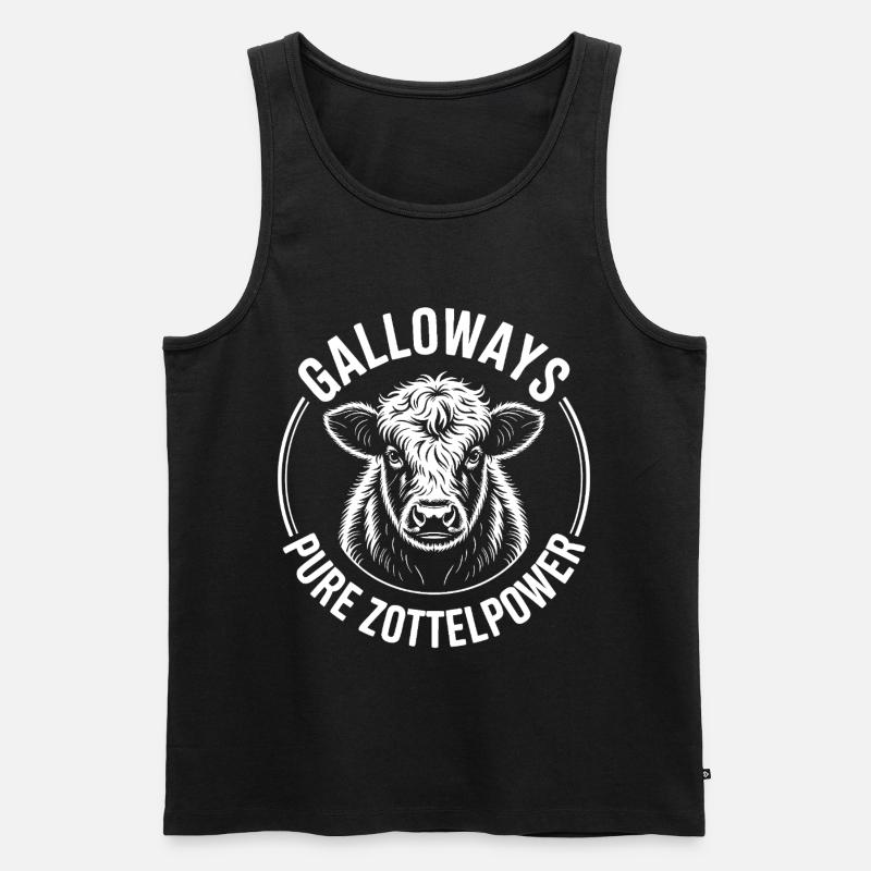Galloway Rind Kopf - Männer Premium Bio Tank Top - Schwarz