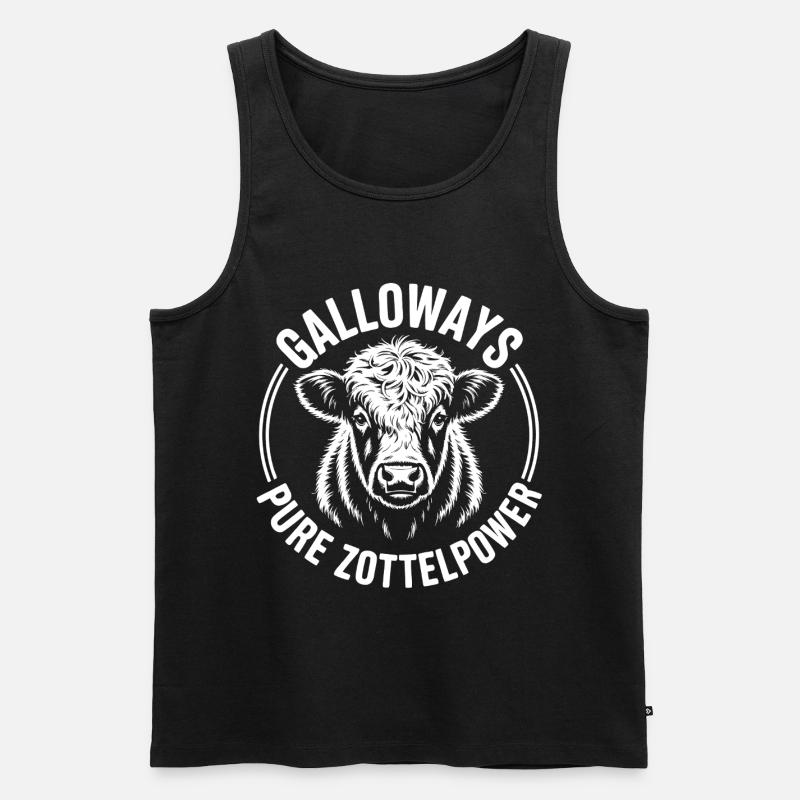 Galloway Rind Kopf - Männer Premium Bio Tank Top - Schwarz