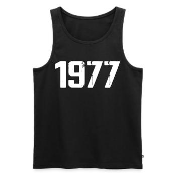 1977 - Awesome since 1977 - Men's Premium Organic Tank Top - black - Front - AI Model Male 178 light (178cm)