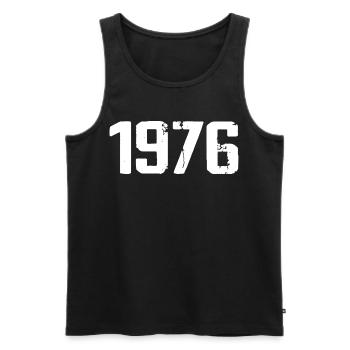 1976 - Awesome since 1976 - Men's Premium Organic Tank Top - black - Front - AI Model Male 178 light (178cm)