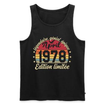Geburtstag April 1978 April 1978 - Männer Premium Bio Tank Top - Schwarz - Vorne - Michal (187cm)