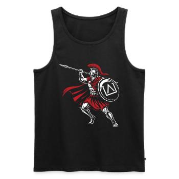 Spartan Spear Attack Mascot Spartan Spear - Men's Premium Organic Tank Top - black - Front - AI Model Male 178 light (178cm)