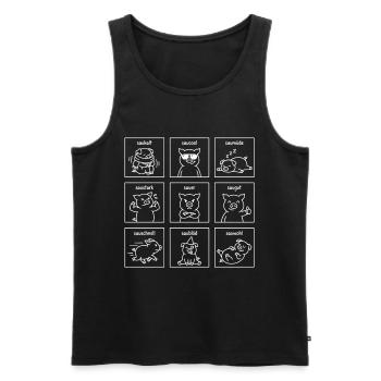 Lustige Schweine Sprüche - Witzige "Sau" Wortspiel - Männer Premium Bio Tank Top - Schwarz - Vorne - AI Model Male 178 light (178cm)