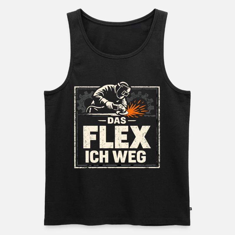 Schweißer Das Flex Ich Weg Geschenk - Männer Premium Bio Tank Top - Schwarz