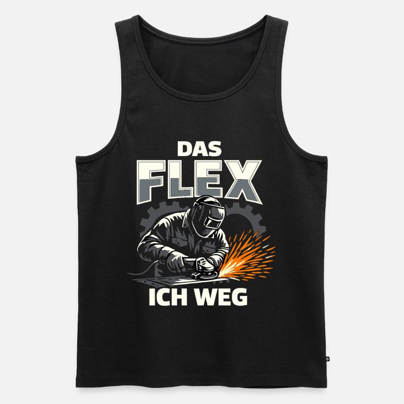 Schweißer Flex Schleifer Lustig Geschenk - Männer Premium Bio Tank Top - Schwarz