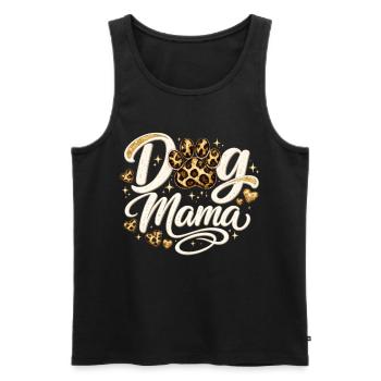 Dog Mama Golden Leopard Pattern Shirt - Men's Premium Organic Tank Top - black - Front - AI Model Male 178 light (178cm)