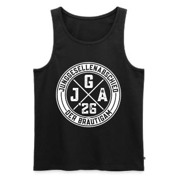 The Groom Bachelor Party 2026 Bachelor Party - Men's Premium Organic Tank Top - black - Front - Michal (187cm)