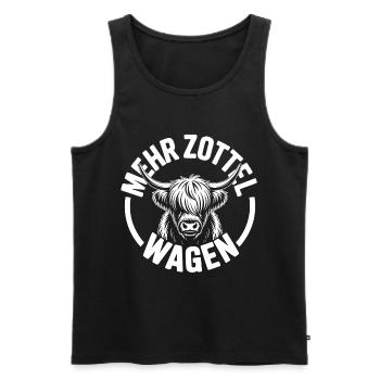 Highlands mehr Zottel wagen Highland Rind - Männer Premium Bio Tank Top - Schwarz - Vorne - Michal (187cm)