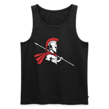 Spartan Profile Spear Logo Maskottchen Krieger - Männer Premium Bio Tank Top - Schwarz - Vorne - AI Model Male 178 light (178cm)