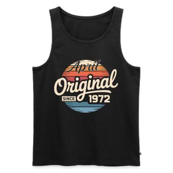 Born in april 1972 - 54th birthday april 1972 - Men's Premium Organic Tank Top - black - Front - AI Model Male 178 light (178cm)