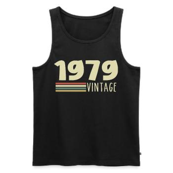 1979-Anniversary-1979-retro-1979 - Men's Premium Organic Tank Top - black - Front - AI Model Male 178 light (178cm)