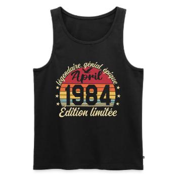 1984 April Birthday April 1984 - Men's Premium Organic Tank Top - black - Front - Michal (187cm)