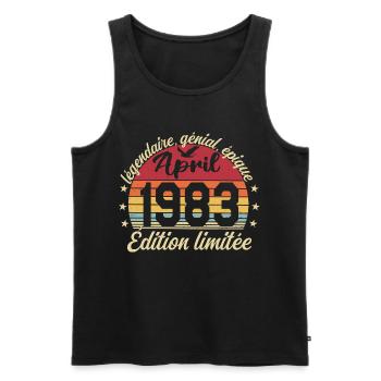 Geburtstag April 1983 April 1983 - Männer Premium Bio Tank Top - Schwarz - Vorne - AI Model Male 178 light (178cm)