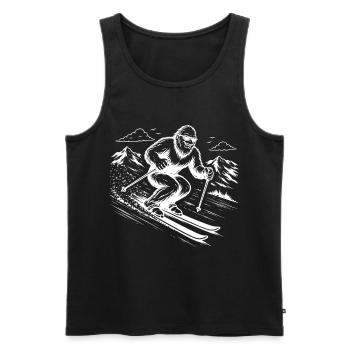 Skieurs Sasquatch Bigfoot en montagne - Débardeur bio Premium Homme - noir - Devant - Michal (187cm)