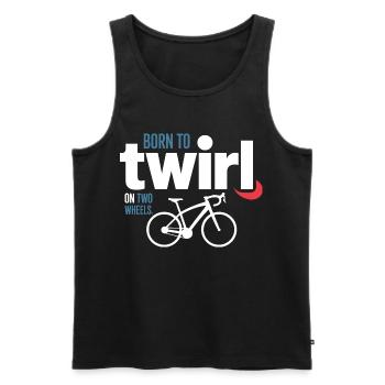 Professional Bicycle Acrobatics Elite Twirl  - Men's Premium Organic Tank Top - black - Front - AI Model Male 178 light (178cm)