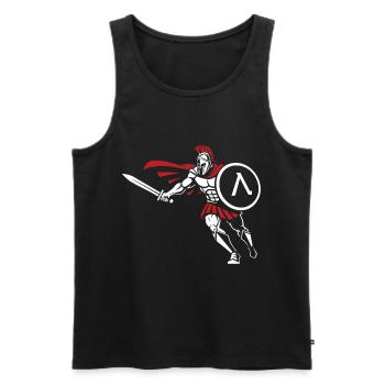 Spartan Attack Sword Shield Spartan Mascot - Men's Premium Organic Tank Top - black - Front - AI Model Male 178 light (178cm)
