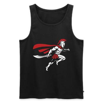 Spartan Sprint Sword Mascot Spartan Runner - Men's Premium Organic Tank Top - black - Front - AI Model Male 178 light (178cm)