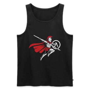 Spartan Spear Jump Mascot Spartan Strike - Men's Premium Organic Tank Top - black - Front - AI Model Male 178 light (178cm)