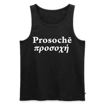 Prosoche Stoicism - Men's Premium Organic Tank Top - black - Front - Michal (187cm)
