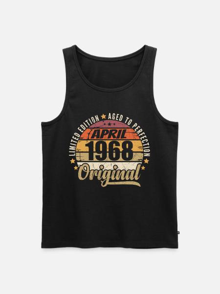 April 1968 Birthday Gift - Men's Premium Organic Tank Top - black