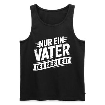 Juste un papa qui adore le t-shirt de la bière - Fête des pères - Débardeur bio Premium Homme - noir - Devant - Michal (187cm)