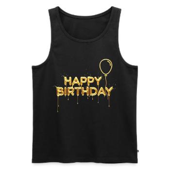 Happy Birthday Liquid Gold - Edler Geburtstag - Männer Premium Bio Tank Top - Schwarz - Vorne - AI Model Male 178 light (178cm)