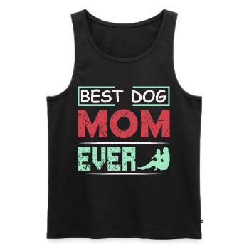Meilleur t-shirt drôle de maman de chien de tous les temps - Débardeur bio Premium Homme - noir - Devant - AI Model Male 178 light (178cm)