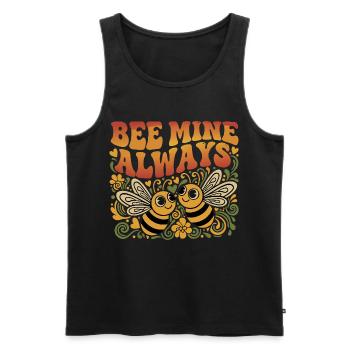 Bee Mine Always Retro - Men's Premium Organic Tank Top - black - Front - AI Model Male 178 light (178cm)