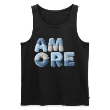 Patchwork Amore romantic gift for partner - Men's Premium Organic Tank Top - black - Front - Michal (187cm)