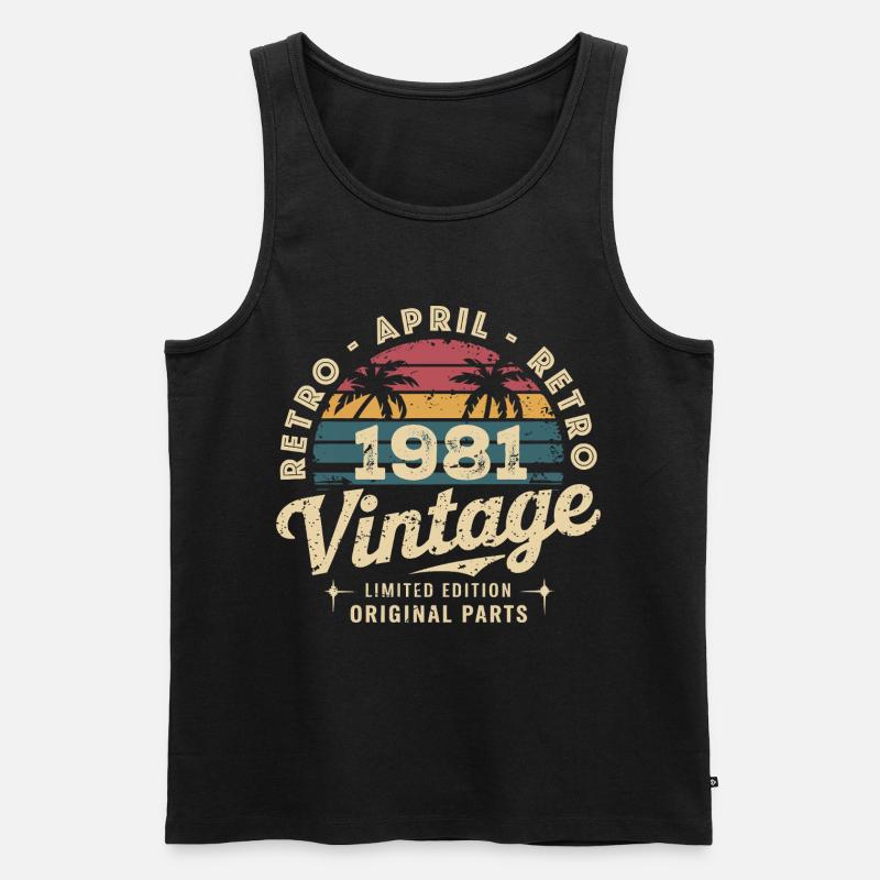 Avril 1981 – April 1981 - Männer Premium Bio Tank Top - Schwarz