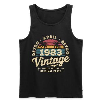 Avril 1983 – April 1983 - Männer Premium Bio Tank Top - Schwarz - Vorne - Michal (187cm)