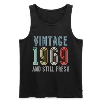 1969 Vintage - Männer Premium Bio Tank Top - Schwarz - Vorne - AI Model Male 178 light (178cm)