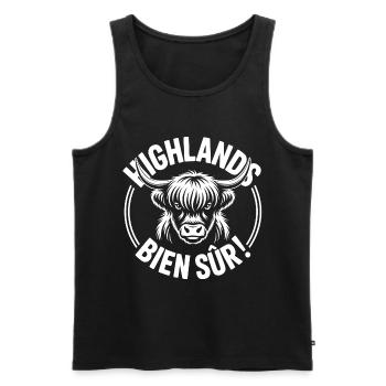 Highlands Bien Sûr - Männer Premium Bio Tank Top - Schwarz - Vorne - AI Model Male 178 light (178cm)