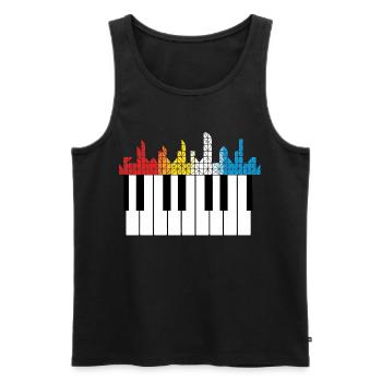 Klavier Piano Musiker Geschenk - Männer Premium Bio Tank Top - Schwarz - Vorne - Michal (187cm)