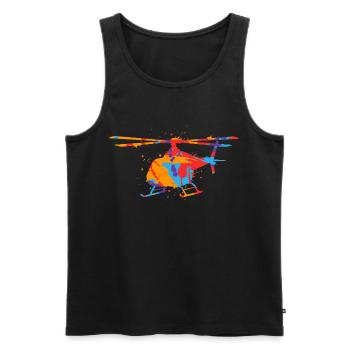 Helikopter bunt Pilot Kinder Jungen Hubschrauber - Männer Premium Bio Tank Top - Schwarz - Vorne - AI Model Male 178 light (178cm)