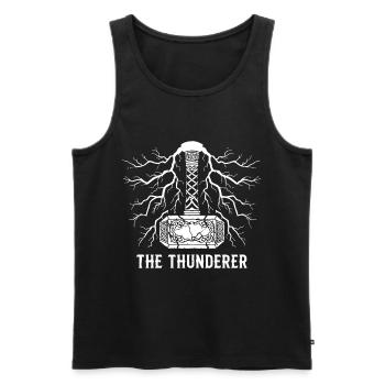 The Thunderer Thor's Hammer Mjölnir Lightning - Men's Premium Organic Tank Top - black - Front - AI Model Male 178 light (178cm)