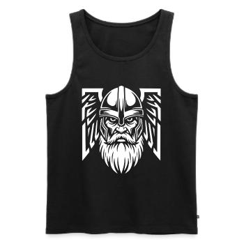 Viking Warrior Odin Winged Helmet Norse Mascot - Men's Premium Organic Tank Top - black - Front - AI Model Male 178 light (178cm)