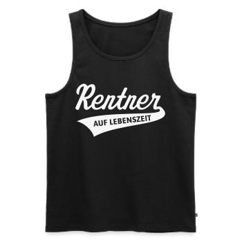 Rentner Auf Lebenszeit (Rente / Ruhestand / White) - Männer Premium Bio Tank Top - Schwarz - Vorne - AI Model Male 178 light (178cm)