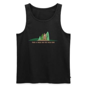 Take a Walk on the Wild Side Nature Saying Hiking - Men's Premium Organic Tank Top - black - Front - Michal (187cm)