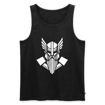 Viking Winged Geometric Valkyrie Modernes Maskottchen - Männer Premium Bio Tank Top - Schwarz - Vorne - Michal (187cm)