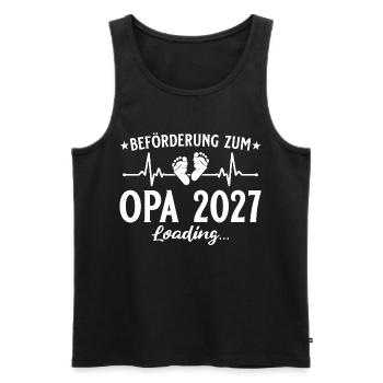 Beförderung zum Opa 2027 Loading Geschenk - Männer Premium Bio Tank Top - Schwarz - Vorne - Michal (187cm)