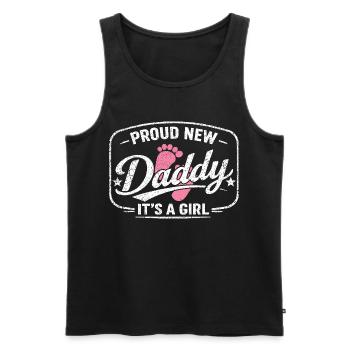 Futur papa et père biologique, fille biologique - Débardeur bio Premium Homme - noir - Devant - Michal (187cm)