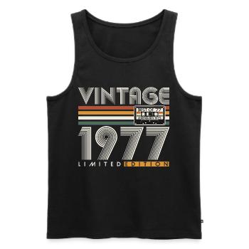 1977 Vintage Vintage Rétro Cadeau d’anniversaire - Débardeur bio Premium Homme - noir - Devant - Michal (187cm)