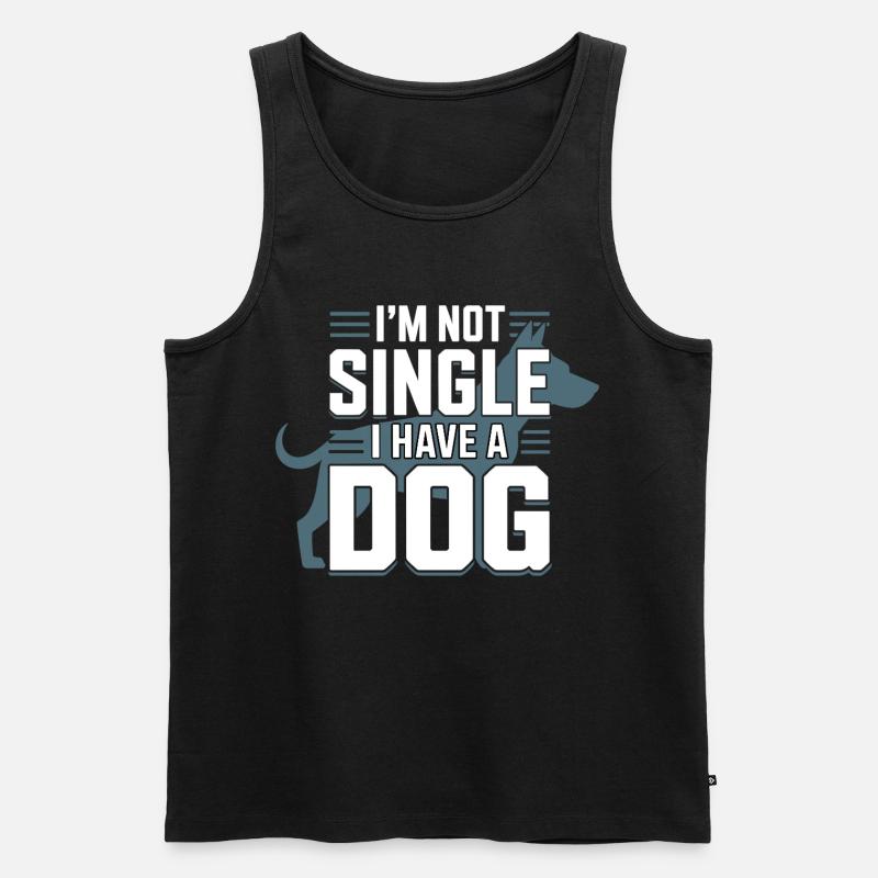 Non sono single – ho un cane - Canottiera ecologica premium da uomo - nero